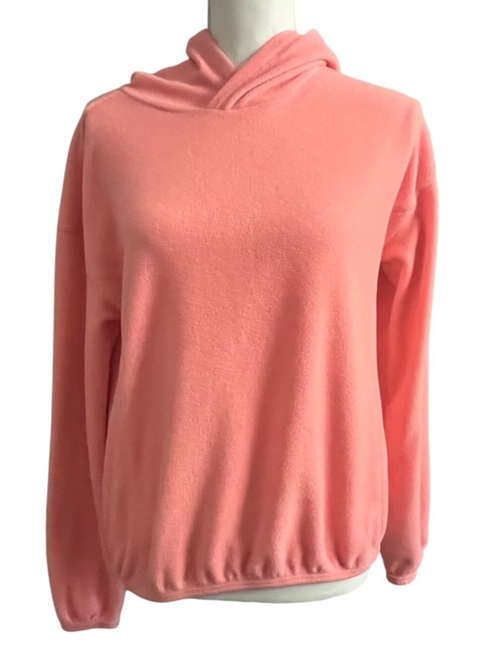 Coral Pink Fleece Hooded Pullover Lightweight Activewear Tek Gear Womens XXL